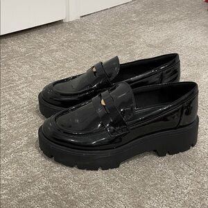 Zara Black Platform Loafers